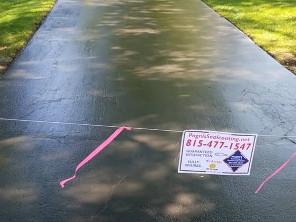 Beautifully sealed driveway in a residential neighborhood